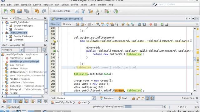 Dynamic JavaFX TableView fail on JDK 1.8/JavaFX 8 - fixed by remove Action button смотреть онлайн