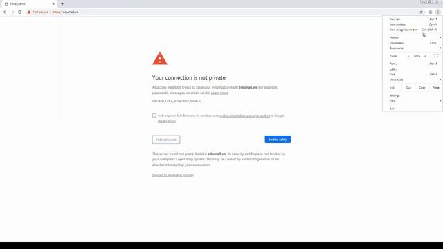Fix error NET:ERR_CERT_AUTHORITY_INVALID in Chrome / Missing certificate SSL-HTTPS
