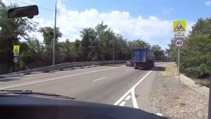 От Лазаревского до Туапсе на автобусе (вид спереди).