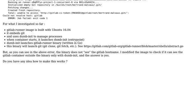 gitlab-runner process in container can't find gitlab container when using docker-compose смотреть онлайн