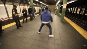 breakdancing, popping, and locking in a newyork subway.