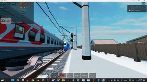Работаю проводником на пассажирском поезде Узуново-Дмитровская в Roblox с участием Рыжий корги