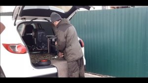 Тележка АКП для перевозки лодочного мотора. Загрузка и выгрузка из автомобиля.