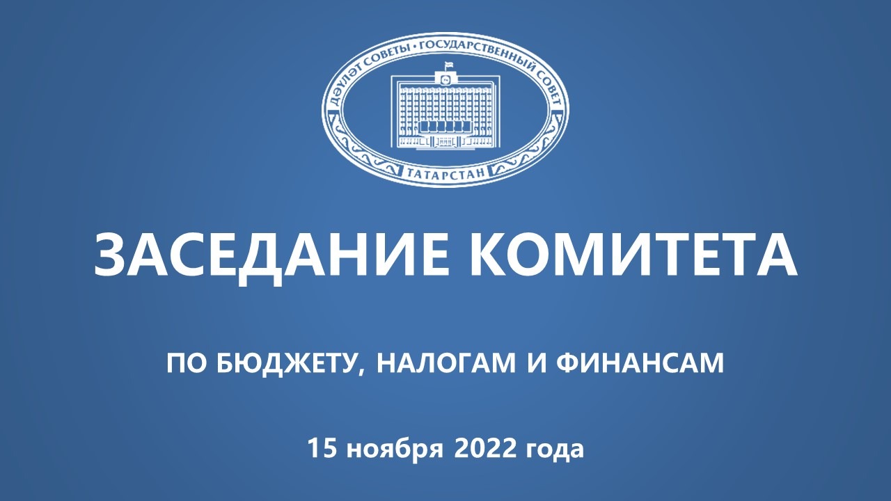 15.11.2022 Заседание Комитета ГС РТ по бюджету, налогам и финансам