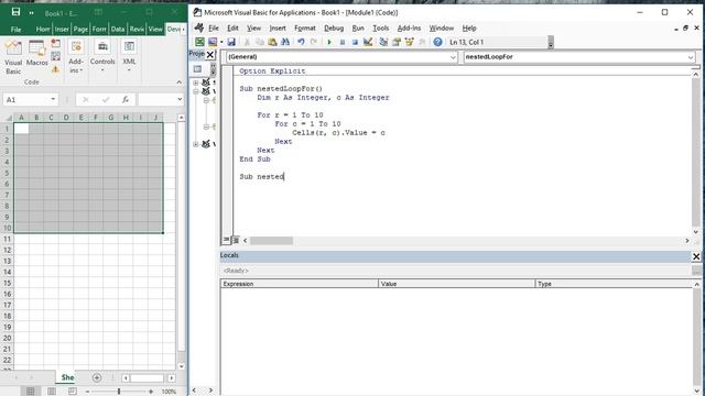 VBA loops, nested loops basic смотреть онлайн