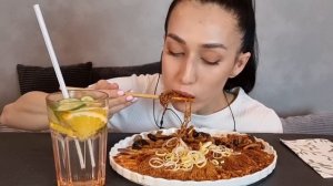Cooking ASMR | MUKBANG | SPICY ENOKI MUSHROOMS | Recipe | no talking | eating sounds | грибы эноки
