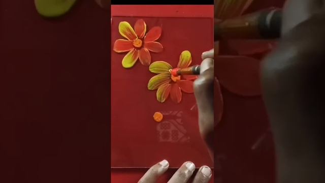 ✨Easy  Glass painting  | One Stroke Flower Painting #satisfying  #painting  #shorts #creativeart