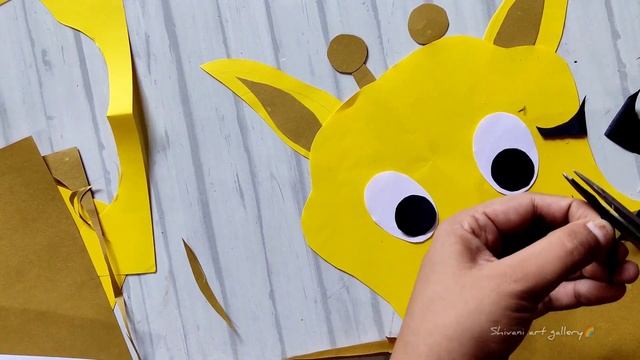 Giraffe face mask | जिराफ मास्क | Animal face mask | How to make giraffe mask | Paper mask| Craftin