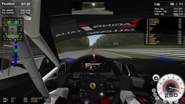 Race 07 race Ferrari 458 Challenge at Monza, starting last controller gamepad смотреть онлайн