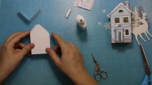 Объемный домик из бумаги для декоративного модуля