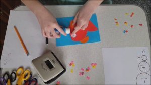 Аппликация из цветной бумаги, круги, 016 Рыбка