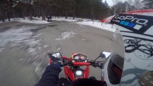 покатушка зимой на мото(шипы) IRBIS TTR250R часть 2