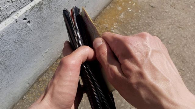 Портмоне ручной работы (leather zip wallet)