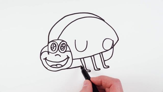 How to turn word BUG into cartoon ladybug drawing