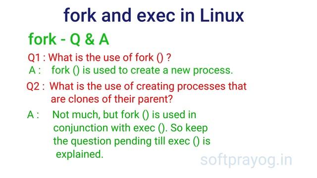 fork and exec system calls in Linux
