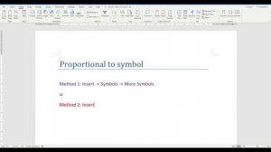 How to type proportional to symbol in Word