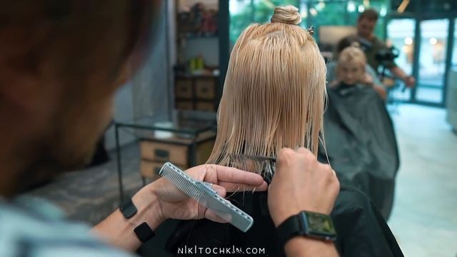HOW TO CUT BOB HAIRCUT with a razor - NIKITOCHKIN