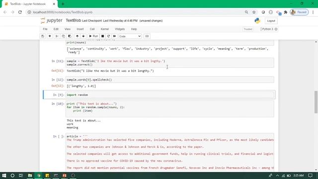 Natural Language processing with Python  | Introduction to Textblob
