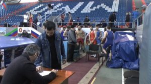 Взвешивание борцов,чемпионат СКФО Хасавюрт 2020 год.