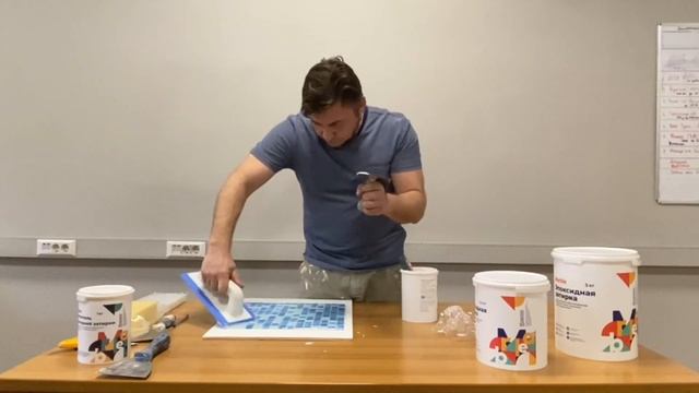 Нанесение эпоксидной затирки Marble