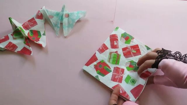 Салфетки. Складывание салфеток. Бабочка. смотреть онлайн