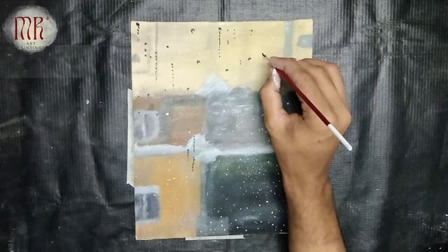 Rainy Day candle Painting / Acrylic Painting for bigginers
