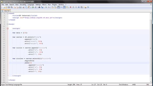 D3.js tutorial - 7 - Enter, Update, Exit смотреть онлайн