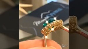 Кольцо с гидротермальным колумбийским изумрудом и бриллиантами HPHT