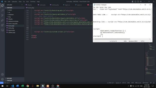 Create Pagination & Search box in Php using Datatable. | Web development Project