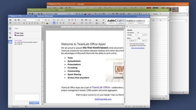 TeamLab Office. Совместное редактирование документов смотреть онлайн