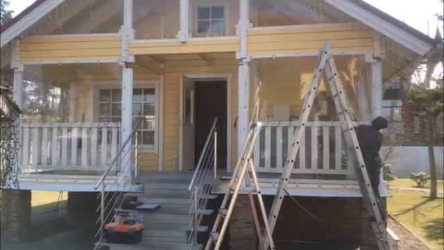 Мягкие, гибкие окна на террасу бани. "Тент Фабрик" смотреть онлайн