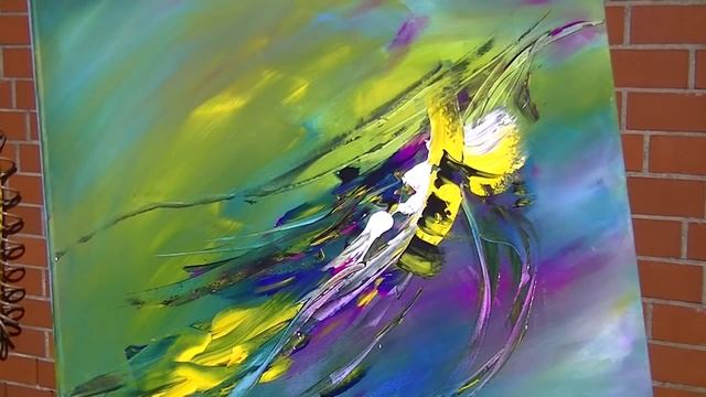 Abstract Painting Demonstration Abstrakte Acrylmalerei Bumblebee at Springtime смотреть онлайн