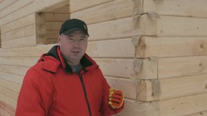 Соединение тёплый угол. Cтроительство дома из профилированного бруса.
