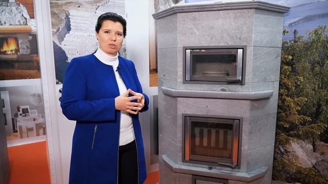 Финская печь с духовкой из талькомагнезита Nunnauuni - Hestio Solo смотреть онлайн