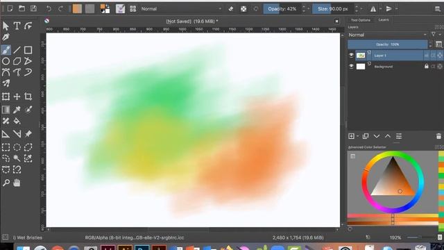 Krita 21 Blending colours with wet brushes смотреть онлайн