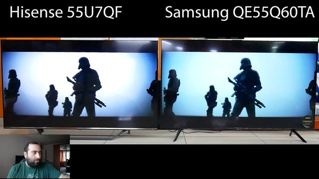 Сравнение qled tv Hisense 55U7QF vs Samsung QE55Q60TAU смотреть онлайн