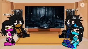scorpion x mileena y sub zero x kitana react to trailer de mortal kombat x