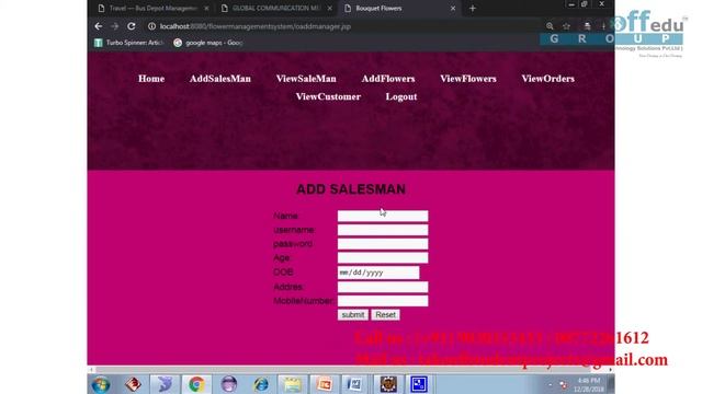 Flower bouquet management system || Java Mini Projects || CSE Minor Projects