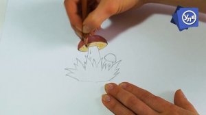 Как нарисовать грибы // Рисунки карандашом для начинающих "Боровик"