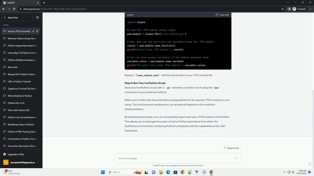 How can I import a PYD module in IronPython