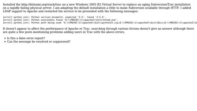 DevOps & SysAdmins: "python_init: Python version mismatch" logged in Apache error.log