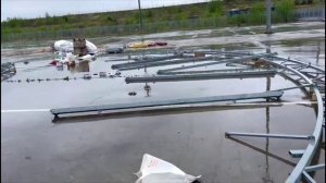 Монтаж тентового склада 15х24