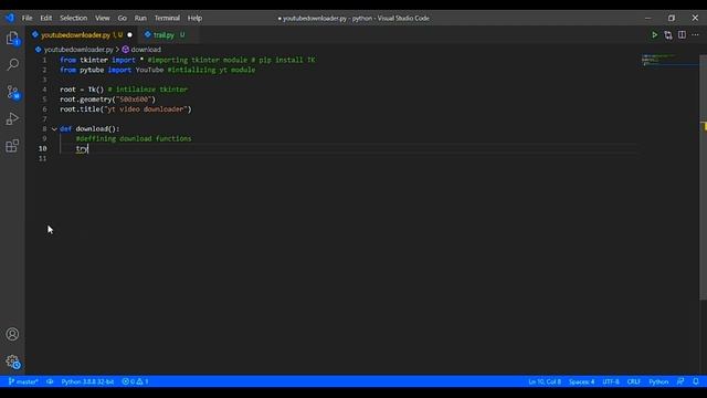 how to create a youtube video downloader GUI using python [in tamil]
