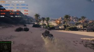 Мир танков (World of Tanks) на встроенной видеокарте Intel UHD 750, разогнанной до 1600 МГц