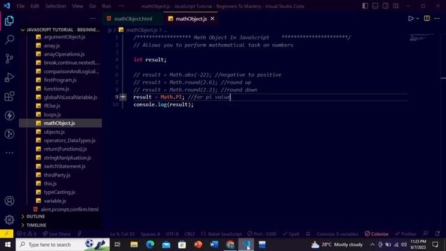 JavaScript Tutorial: Mastering JavaScript Math Object | JavaScript  Hindi/Urdu Tutorial for Beginne