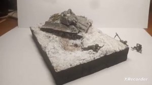 Диорама в масштабе 1:72. немецкая минометная позиция возле подбитого т-34-76. Diorama WW2 1:72