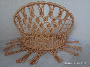 Садовые подвесные круглые качели из двух колец макраме (кресло, гамак) плетеные (1).mp4