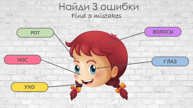 Appearance. First words in Russian. Внешность. Русский как иностранный для детей