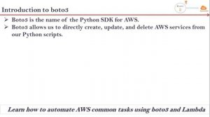 Introduction to boto3 | AWS Automation with Python boto3 and Lambda Service