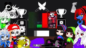 Undertale Reacts To SS!Chara VS Killer!Sans Power Levels (Gacha Club)